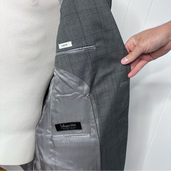 Joseph Abboud Tollegno 1900 Gray Windowpane Blazer - Picture 5 of 12